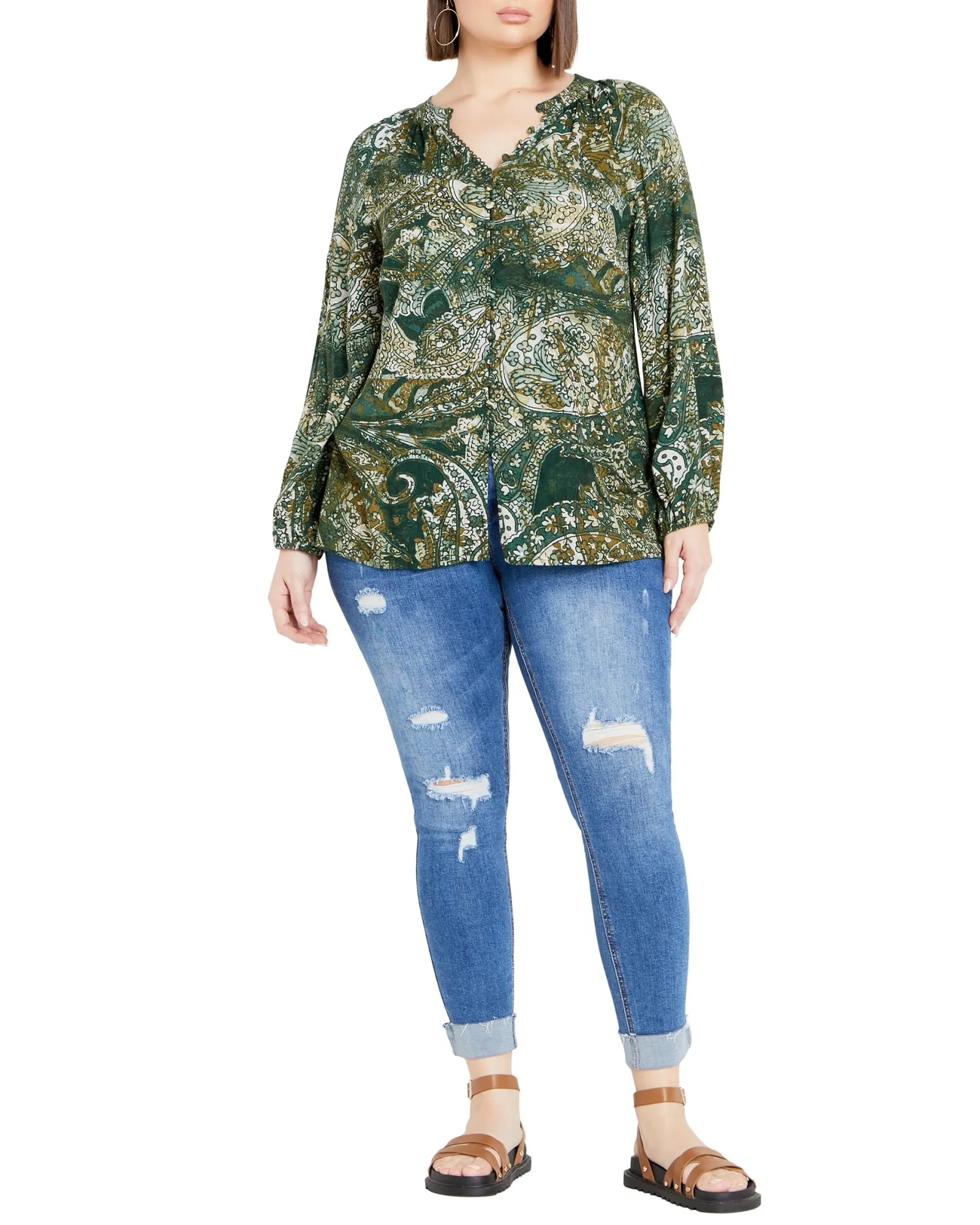 Lady Luxe Shirt | Paisley Charm