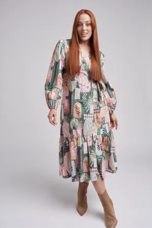 Poppy Print Cotton Wrap Dress